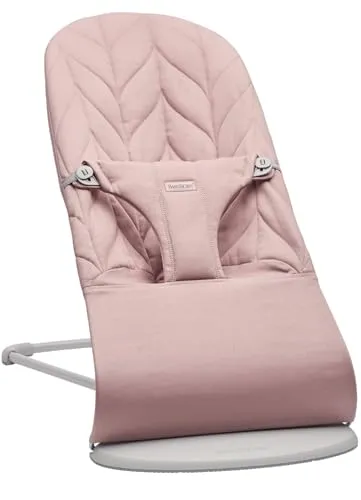 BabyBjörn Bouncer Bliss Gewebt Blütenblatt, Altrosa - Ergonomische Babywippe für Neugeborene bis 2 Jahre, mit drei Positionen und abnehmbarem, waschbarem Stoff. Fördert das Gleichgewicht und die motorischen Fähigkeiten Ihres Babys.