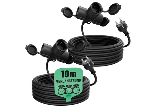 greate. 3-fach Verlängerungskabel 10m in schwarz von greate.