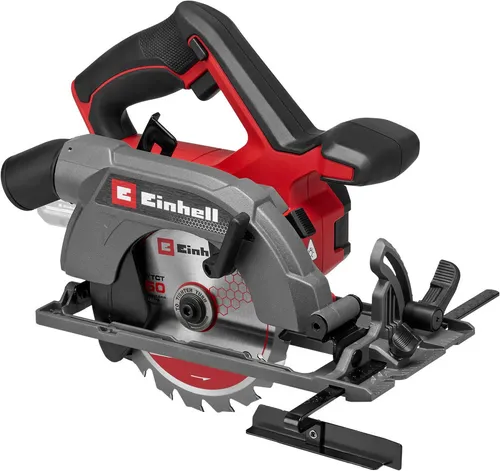 Einhell Akku-Handkreissäge TE-CS 18/150-2 Li - Solo Power X-Change - Kompakte Akku-Handkreissäge mit 49 mm Schnitttiefe und werkzeugloser Einstellung. Ideal für präzises Sägen dank LED und Aluminium-Basisplatte. Lieferung ohne Akku.