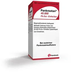 Pankreatan 40.000 Ph.eur.-einheiten Msr.hartkaps. zur Verdauungsunterstützung - Arzneimittel zur Behandlung der exokrinen Pankreasinsuffizienz, mit magensaftresistenten Pellets für eine effektive Enzymfreisetzung im Darm.