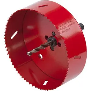 Wolfcraft 5495000 Lochsäge 127 mm - Bohrkrone für Holz, Metall und Kunststoff, mit speziallegiertem Werkzeugkörper und HSS-Verzahnung für präzise Schnitte. Inklusive Zentrierbohrer für einfache Handhabung.