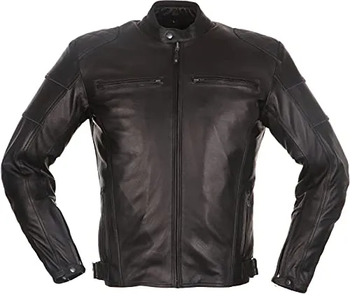 Modeka Ruven Motorrad Lederjacke, schwarz, Größe S für Männer - Motorradjacke aus hochwertigem Leder im Slim-Fit, ideal für On-Road und City bei 15-25°C, für stilbewusste Biker.