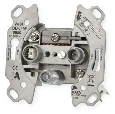 Wisi Multimedia-Stichdose 5 dB DD04M0650 - TV-Anschlüsse in IEC-Technik, ideal für Kabelmodems und hochpassgefilterten HF-Ausgang