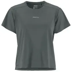 Craft Damen Hypervent Tee grau - Leichtes Unisex-Laufshirt mit hoher Atmungsaktivität, ideal für intensive Trainingseinheiten bei warmen Temperaturen. Der sportliche Schnitt bietet optimale Bewegungsfreiheit und reduziert Reibung.