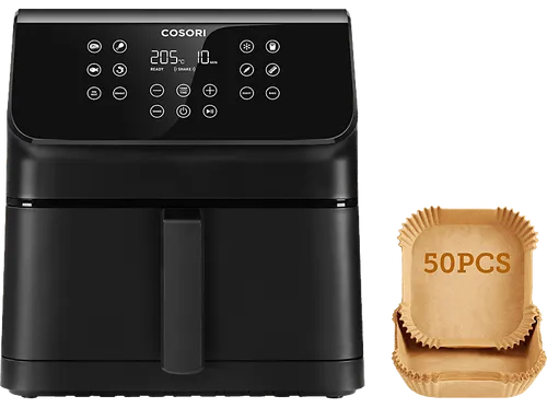 Cosori Heißluftfritteuse Premium II Chef Edition - 6,2 Liter Airfryer, 1700 W, 12-in-1-Kochfunktionen und 360° Luftzirkulation, spülmaschinengeeignet und mit 50 Papiereinlegern