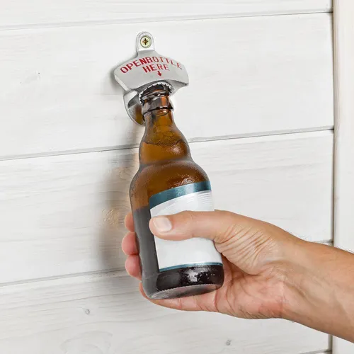 APS Kronkorkenöffner Flaschenöffner Öffner Flaschen Wandmontage Metall verchromt