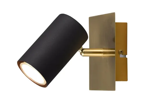TRIO Leuchten LED Wandstrahler, Dimmfunktion, LED wechselbar, Warmweiß, innen kleine Lese-lampe Bett, Treppenhaus Schwarz Gold-en, Höhe 15cm