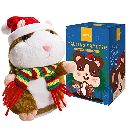 Eocolz Sprechender Hamster wiederholt das, was Sie Sagen Mimicry Haustier Plüsch Buddy Maus interaktives Spielzeug lustiges Kinder Plüschspielzeug frühes Lernen für Mädchen und Jungen Geschenk