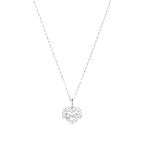 Tom Tailor Damenkette mit Anhänger aus Sterling Silber 925, Herz und Infinity - Elegante Kette für Damen von Tom Tailor, gefertigt aus hochwertigem Silber 925. Mit funkelnden Zirkonia und verstellbarer Länge von 42+3 cm, ideal für jeden Anlass und perfekten Tragekomfort.