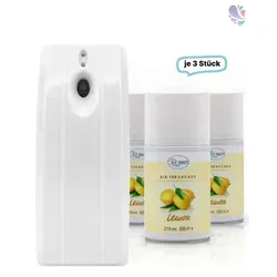 BLANC HYGIENIC SET: Duftspender mit Tag/Nacht Modus und 3 Duftdosen - Elektrische Lufterfrischer mit innovativem Duftspender für flexible Wandmontage, ideal für Badezimmer und Umkleidekabinen. Inklusive 3 Duftdosen für individuelle Duftwahl.