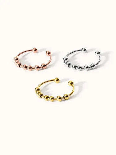 Purelei® Shade Anxiety Ring 3er-Set – Verstellbare Damenringe aus Edelstahl - Elegante, wasserfeste Ringe im 3er-Set für individuellen Stil. Ideal zum Ring-Stacking und für den täglichen Gebrauch, gefertigt aus langlebigem Edelstahl.