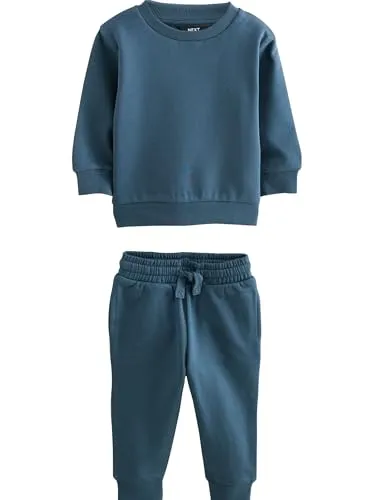 NEXT Jungen Sweatshirt und Jogginghose im einfarbigen Set Hellblau 104-110