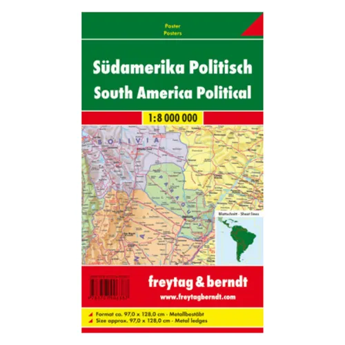 Südamerika Politisch Poster 1:8 Mio.