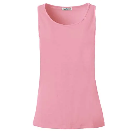 dressforfun 901024 Damen Basic Top, Tank Top Trägertop, Baumwolle - diverse Farben und Größen - (Rosa | M | Nr. 304511)