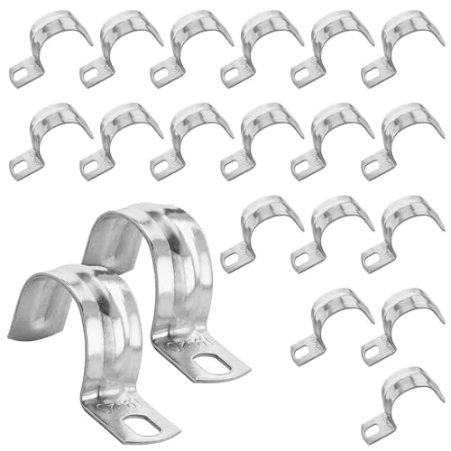 Poppstar 20 Stück Befestigungsschellen Edelstahl, Bandbreite 12mm, für Rohrdurchmesser 20mm