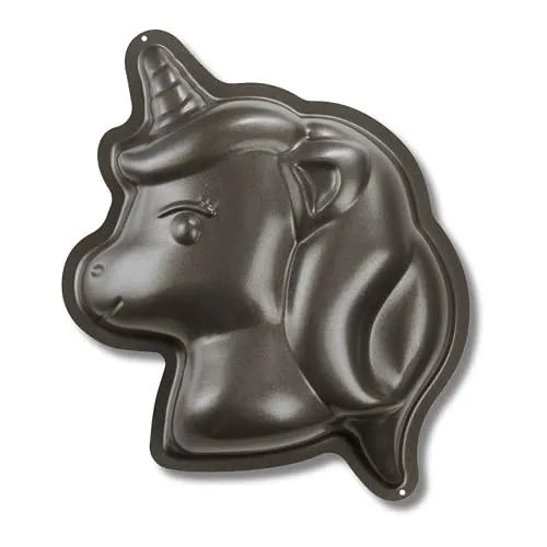 Birkmann, Motivbackform Einhorn, 2D Backform mit hochwertiger Antihaftbeschichtung in besonders stabiler Qualität, mit Rezept, Maße: 21 x 23 cm, für ca. 1000 ml Teig, 214156