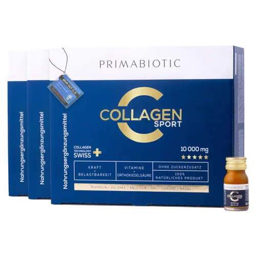 Kollagen Trinkampullen – Primabiotic Collagen Sport 10000 mg mit Orthokieselsäure | 90 Shots 30ml