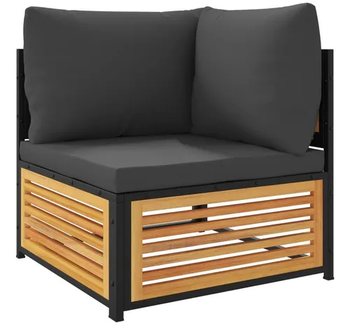vidaXL Garten-Ecksofa mit Kissen aus Akazienholz