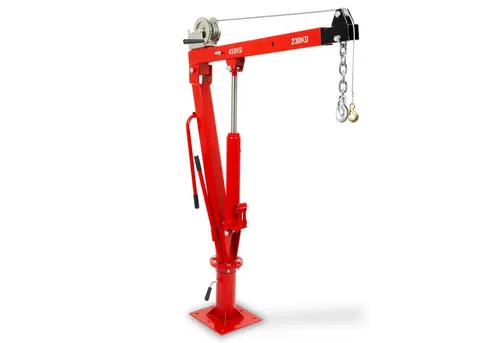 EBERTH Werkstattkran 450 kg mit 360° Drehkranz - Hydraulischer Ladekran für Werkstatt und Baustelle, bis 450 kg Tragkraft, mobil einsetzbar und platzsparend klappbar - ideal für sicheres Be- und Entladen.