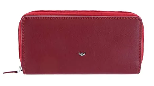 Golden Head Polo Geldbörse Leder 19 cm - Elegante rote Geldbörse aus hochwertigem Leder mit praktischem Reißverschlussfach für optimale Sicherheit und Organisation.