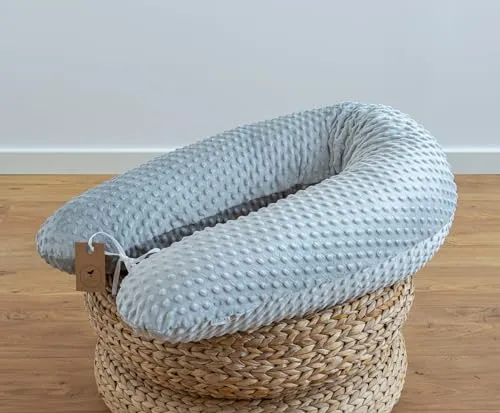 LOOLAY Schwangerschaftskissen - Ergonomisches Stillkissen 170 cm für Seitenschläfer - Stillkissen für optimalen Schlafkomfort, entlastet Wirbelsäule und Nacken. Aus 100% Minky mit abnehmbarem, waschbarem Bezug – ideal für Schwangere und stillende Mütter.