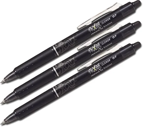 Pilot Frixion Tintenroller, radierbar, Schwarz, 3 Stifte von PILOT