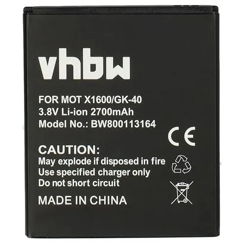 vhbw Akku kompatibel mit Motorola Moto XT1677, XT1700, XT1750, XT1755, XT1762, XT1767, XT1767PP Handy Smartphone Telefon (2700 mAh, 3,8 V, Li-Ion)