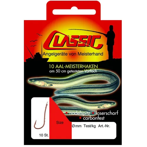 Paladin Aalhaken Aal Haken CLASSIC gebunden 10 Stk. Gr. 2 Angelhaken Wurmhaken