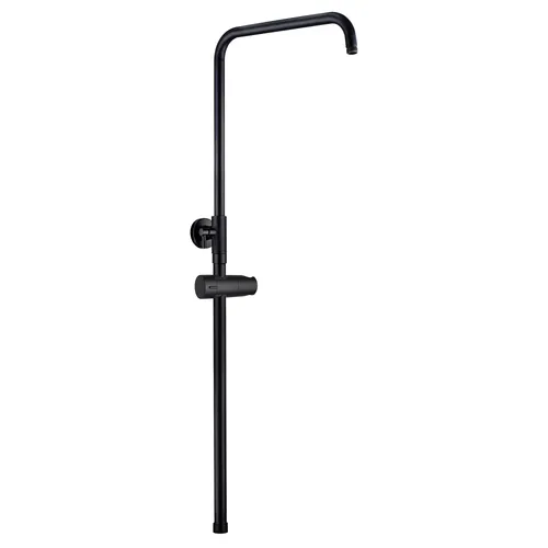 JOHO Höheverstellbare Duschstange mit Handbrausehalter Duschhalterung, Edelstahl Duschsäule Wandstange Brausearm mit Verstellbare Länge Schwarz