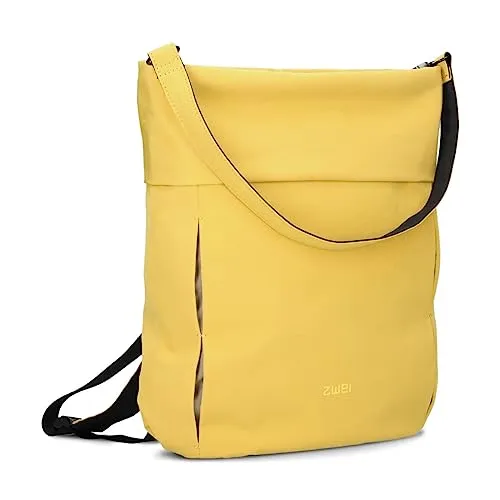 Zwei Schultertasche in Gelb - wandelbare Tasche für jeden Anlass - Rucksäcke mit Reißverschluss, Innentaschen und Schlüsselanhänger. Diese vielseitige Tasche kann auch als Rucksack getragen werden.