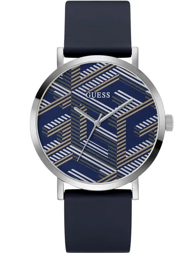 Guess GW0625G1 Herrenuhr G Bossed 44mm - Armbanduhr für Herren mit hochwertigem Quarzwerk, robustem blauen Silikonarmband und elegantem Edelstahlgehäuse. Ideal für stilbewusste Männer, die Qualität schätzen.
