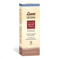 Luvos Heilerde Anti-Age Nachtcreme 50 ml - Nachtpflege für reife Haut mit straffendem Wirkstoffkomplex, der die nächtliche Regeneration unterstützt und Fältchen sichtbar mindert. Vegan und frei von synthetischen Zusatzstoffen.