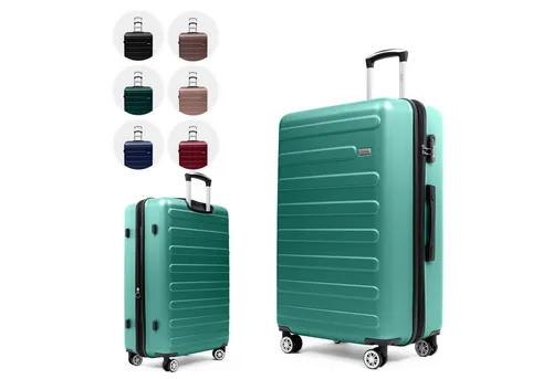 Easy Move Hartschalen-Trolley 54cm - Leichter Rollkoffer in Silver Green - Koffer mit stylischem Design und integriertem Zahlenschloss für maximale Sicherheit. 360°-Doppelrollen sorgen für müheloses Bewegen, während robustes ABS-Material Ihr Gepäck schützt.