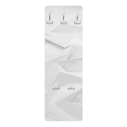 Wandgarderobe inkl. 5 Haken Muster platzsparendes Design - Made in Germany - Motiv Abstrakt Flurgarderobe weiss schmal Garderobenpaneel 2161