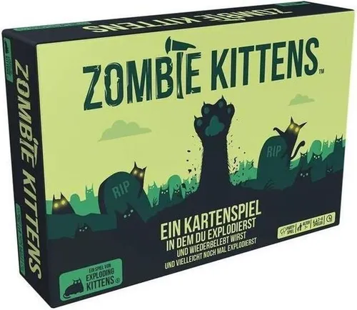 Zombie Kittens EN: Lustiges Partyspiel - Gesellschaftsspiel für unvergessliche Abende mit Freunden, basierend auf dem beliebten Exploding Kittens Franchise - perfekt für alle, die Spaß und Spannung lieben!