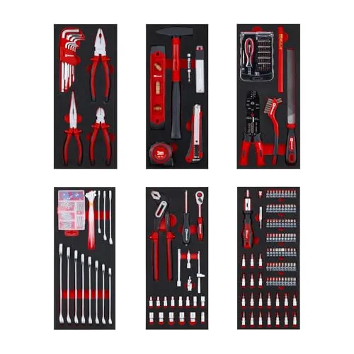 Einhell 9-teiliges Werkzeugset für Werkstattwagen