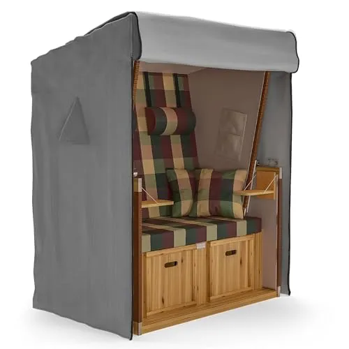 SANZARO Strandkorb Schutzhülle 135 cm – Wetterfest, Reißfest & UV-beständig - Schützen Sie Ihren Strandkorb mit der SANZARO Schutzhülle aus robustem 600D Oxford-Stoff. Ideal gegen Wind und Wetter, mit seitlichen Belüftungsfenstern für optimale Luftzirkulation.