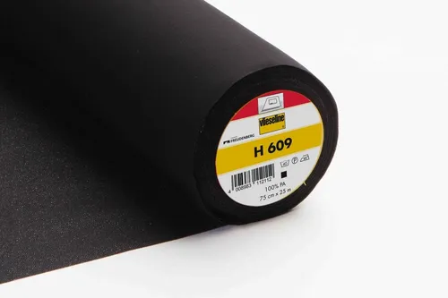 SCHÖNER LEBEN. Stoff Vlieseline H 609 für elastische Oberstoffe schwarz 75cm