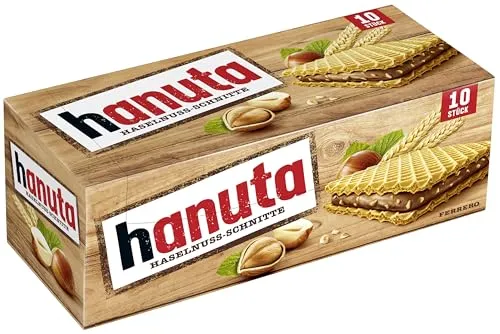 hanuta 10 St. - Kernig knusprige Haselnuss-Schnitten, ideal für unterwegs und in Aromaschutzfolie verpackt