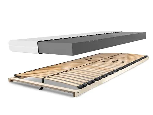 Betten-ABC KSP-500 Matratze & Lattenrost 100x200 cm - Matratzen-Set mit hypoallergener 7-Zonen Kaltschaummatratze und stabilem Lattenrost, OEKO-TEX® zertifiziert für besten Schlafkomfort und optimale Luftzirkulation.
