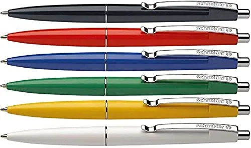 Schneider 50er-Pack Kugelschreiber »Office« silber - Kugelschreiber für Büro und Schule, 50 Stück in blau mit leicht gewölbtem Gehäuse für komfortables Schreiben und auswechselbaren Minen.