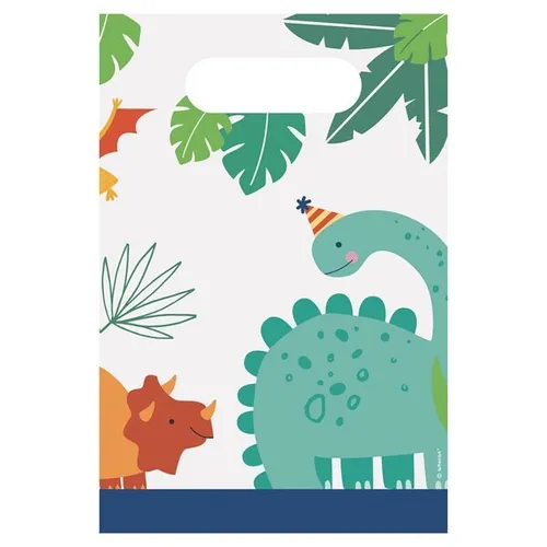 PARTYTÜTEN GESCHENKTÜTEN DINO-MITE DINOSAURIER 8 STÜCK NEU OVP