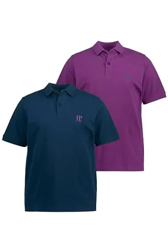 JP 1880 Herren Poloshirts 2er-Pack in Violett, XXL EU - Poloshirts für Herren im Spar-Pack: 2 atmungsaktive Piqué-Shirts mit bequemer JP1880 Passform und seitlichen Schlitzen für optimalen Tragekomfort.