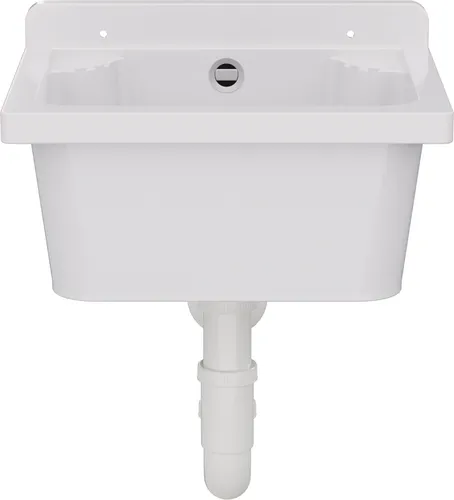 Ausgussbecken Waschtrog 10868 - Hochwertiges Spülbecken für Garten und Werkstatt - Spülen für Innen- und Außenbereich, aus robustem Polypropylen, leicht zu reinigen und langlebig. Ideal für Garage, Waschküche und Werkstatt.