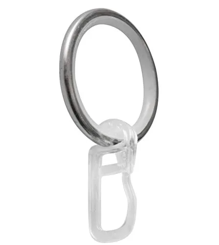 GARDUNA 20 Ringe | Edelstahl-Optik | Set à 20 Stück | Rundring aus Metall - mit Gleiteinlage | für Ø16 & Ø20mm Gardinenstangen