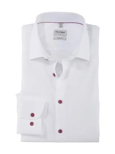 OLYMP Herren Businesshemd Langarm Level.Five.Body.fit, Einfarbig Mauve - Elegantes Herren Businesshemd in Mauve, body fit Schnitt für eine optimale Passform. Ideal für formelle Anlässe und den täglichen Business-Einsatz.