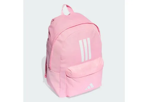 adidas Unisex Classic Three Stripes Backpack - Stylischer Schulrucksack aus 100 % recyceltem Polyester, mit praktischen Taschen und verstellbaren, gepolsterten Schultergurten für optimalen Tragekomfort.