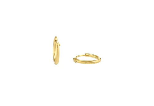 Amor Creolen Unisex - Goldene Ohrschmuck für Damen und Herren - Ohrringe aus hochwertigem 375 Gelbgold, ideal für den Alltag. Kommt in einer eleganten Schmuck Geschenk Box, perfekt für besondere Anlässe.