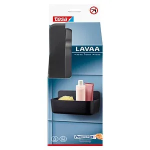 tesa Duschablage LAVAA Duschkorb mit Powerstrips Waterproof XL - Ablagekorb ohne Bohren, modern und matt, mit einer maximalen Belastbarkeit von 3 kg – ideal für dein Badezimmer!