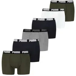 PUMA Boxershorts PUMA MEN EVERYDAY BOXER 6P ECOM (6er Pack) Elastischer Logobund, Stretchmaterial, ohne Eingriff